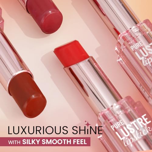 Image of Swiss Beauty Pure Lustre Lipstick | High Shine Finish | Smooth Glide | With Olive Oil & Vitamin E | Hydrating | Shade- Cheeky Pink, 3.8gm