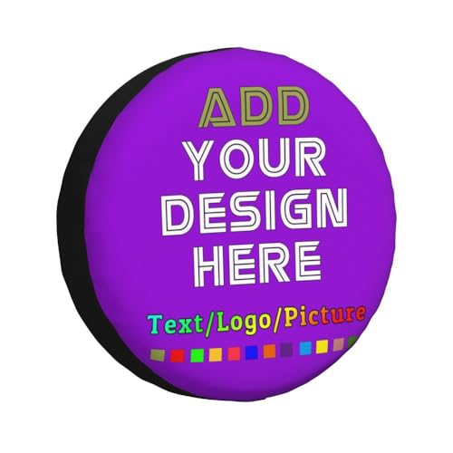 Image of Custom Spare Tire Cover with Logo Photo Text, Personalized Polyester Tire Covers Protectors for Trailer RV SUV and Many Vehicles, DarkViolet