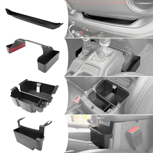 Utiiy Center Console Organizer for 2024 2025 Jeep Wrangler JL JLU 4XE/Gladiator JT Gear Shift Console Side Tray GrabTray Passenger Hanging Armrest Storage Box for Wrangler&Gladiator(24+ 4-piece)
