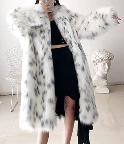 CHARTOU Women's Luxury Fluffy Faux Fur Leopard Open Front Cardigan Long Coat Outwear3