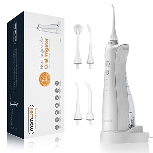 Munddusche Elektrisch Wiederaufladbare Dentale Oral Irrigator Kabellos zur Zahnzwischenraumreinigung, FDA genehmigt, 3 Modi und 5 Jet-Tipps (sliver) Cover