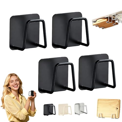 Scale Holder for Bathroom Wall 4pcs Universal Scales Holders Bathroom Wall No-Drill Stand Walls Mounted Bathrooms Scale Holder for Walls Cabinets and Household Use(4pcs Black)