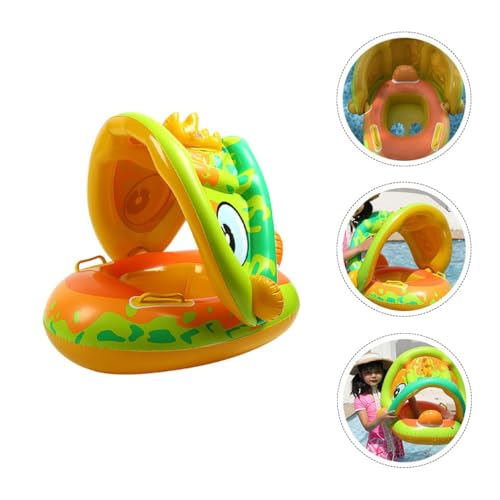 Image of Baby Pool Float with Canopy & Sunshade, Inflatable Infant Swim Ring for Babies & Toddlers, Kids Swim Float Boat for Pool & Outdoor Water Play, 6-36 Months