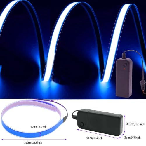 Image of Flexible Led Panel,Electroluminescent Panel Sheet EL Tape Cuttable Soft for Mask Eye Cosplay Party Decor DIY-Continuous /Slow Flash /Fast Strobe 1Mx1CM Blue