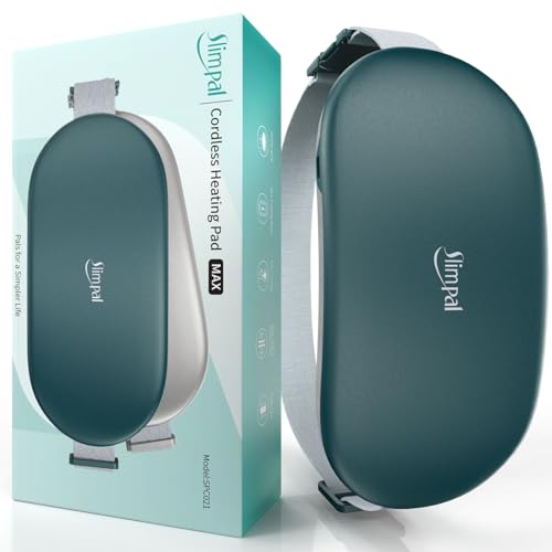 Image of Slimpal Heating Pad for Period Cramp, Plus-Sized Electric Heating Pad, Menstrual Period Cramps Heat Belt Pain Relief, 3 Timer Auto Off Setting, Dark Green