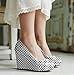 Joseywade Wedges Heels for Women Platform Heel Closed Round Toe Heels Pumps Slip On Wedge High Heel Shoes 4 Inch for Work Office Party Wedding Polka-Dot US Size 8.5