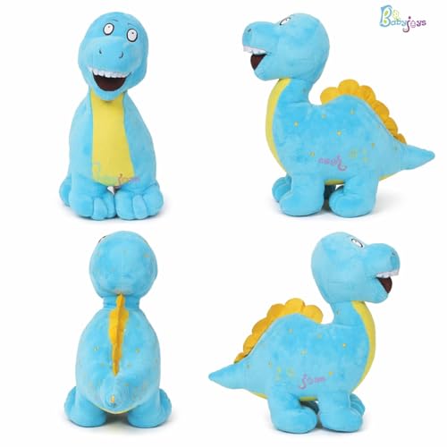 Image of 30 CM Dinosaur Soft Toy| Cartoon Blue Plush Stuffed Animal | Cute Cuddly Dino Teddy for Kids and Babies | Small Huggable Soft Toy Birthday Gift for Boys and Girls | Baby Plush Toy Stuff Toy