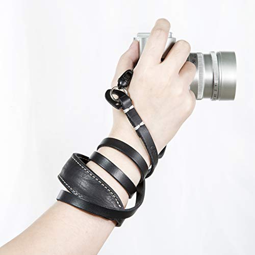 CANPIS Cinturino per fotocamera in vera pelle con