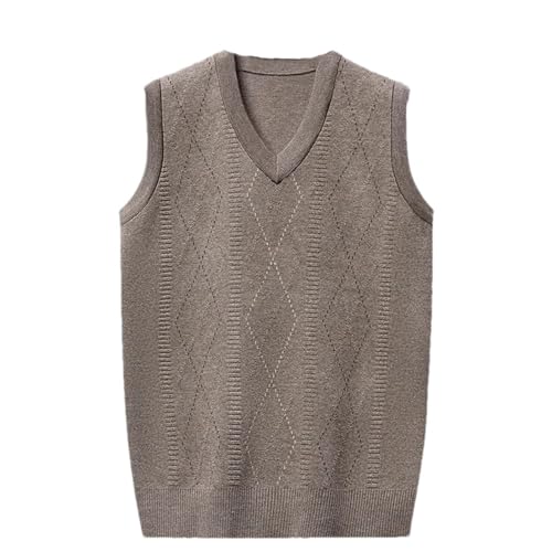 Mnjyihy Men Sleeveless Sweater Vest Daily Casual V-Neck Knitted Pullover Sweater Vest