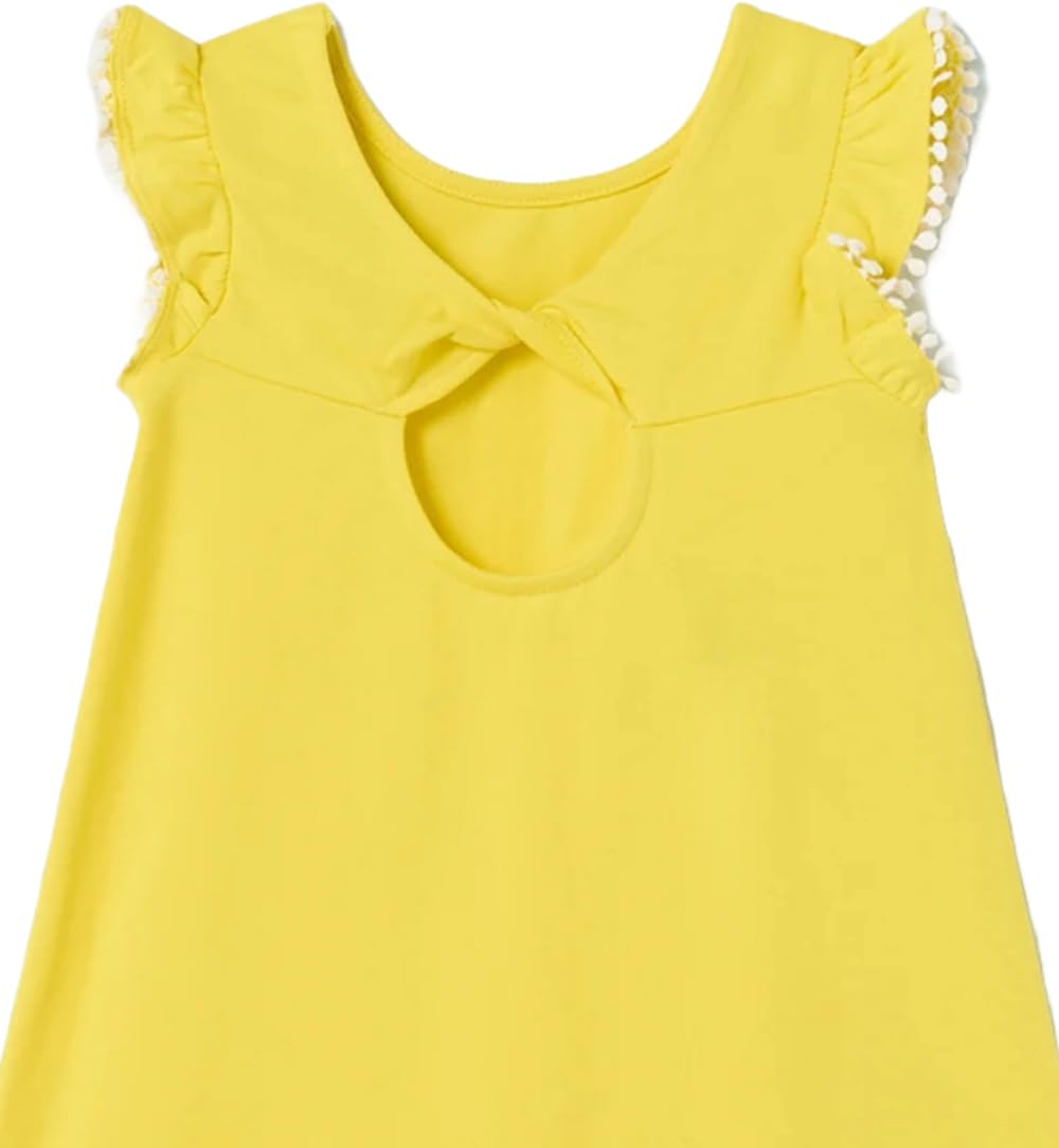 Vestito Estivo Neonata Giallo con Limoni e Fiori – Abito Elegante Cerimonia Bambina 6-24 Mesi – Mayoral Stile Dolce e Solare 1974