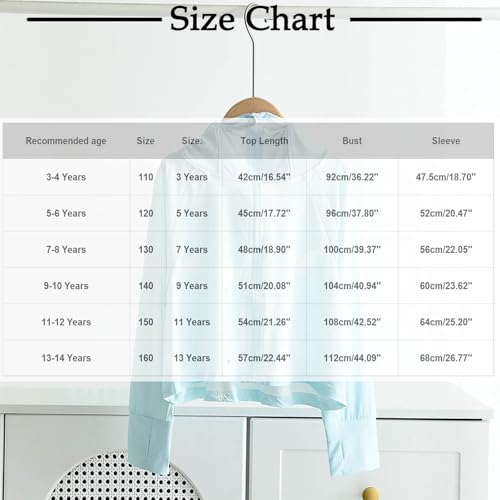 Kids Sun Hoodies Cute Bear Print Zip-Up Cooling Shirts Girls Boys UPF50+ Sun Protection Loose Hooded Jacket for 3-14 Years3