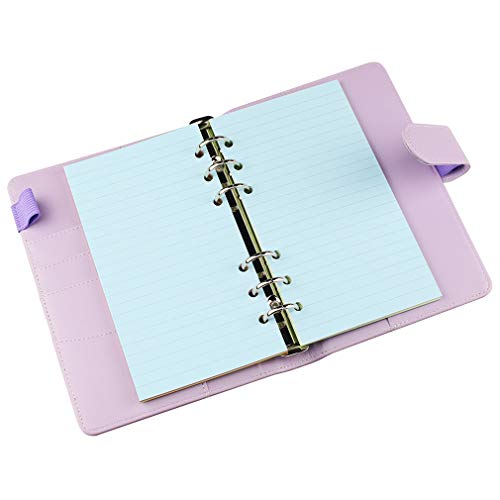 A6 Colorful 6-Hole Punched Ruled Refills Inserts For Personal Size Organizer Binder, 5-Color Loose Leaf Planner Filler Paper, 50 Sheets/100 Pages,Ruled (3 3/4" X 6 3/4") #TOP4