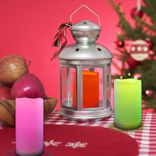 Image of CANDLE CHOICE Waterproof Outdoor Color Changing Flameless Candles Remote Timer Realistic Flickering Battery Operated Fake Electric LED White Plastic Pillars for Wedding Christmas Decoration 3 Pack