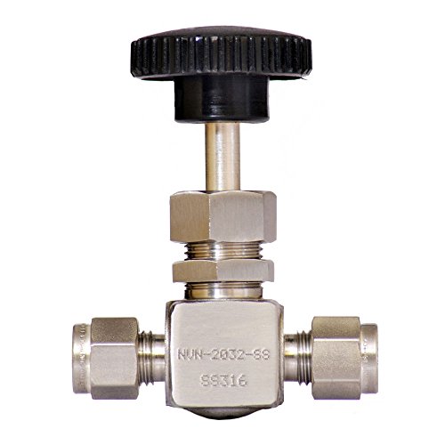 Merit Brass TNVV08 1/2" Tube x 1/2" Tube 316 VeeStem Needle Valve
