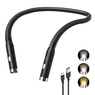 Diboniur Lampada da Lettura, Luce da Lettura per Libro, 3 Colori, 3 Livelli di Luminosità, Ricaricabile, Perfetta per Leggere, Studio, Viaggio, campeggio (nero)