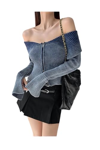 Women Casual Zipper Slim Sexy Sweater Hotsweet Solid Color Knitting Long Sleeve Cardigans