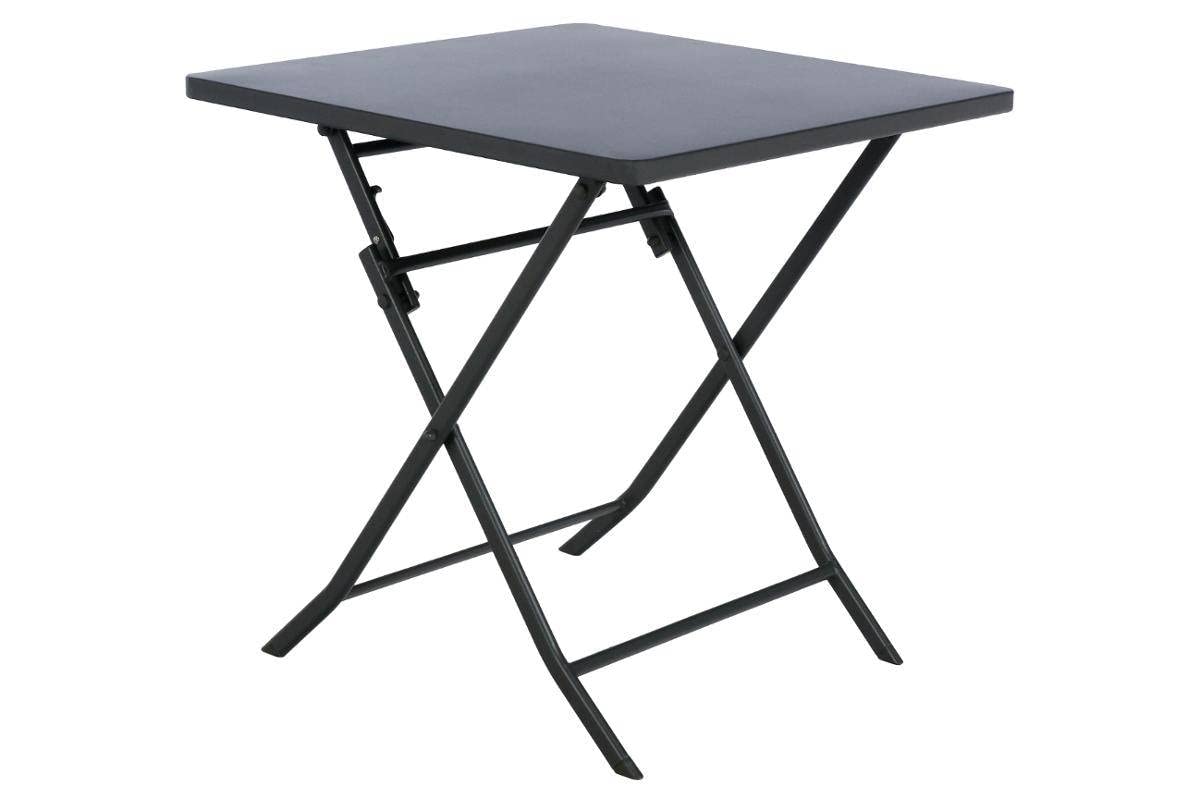 Hespéride - Tavolo da giardino pieghevole quadrato Greensboro per 2 persone, grigio grafite - Acciaio rinforzato antiruggine - Arredamento per giardino, balcone, terrazzo