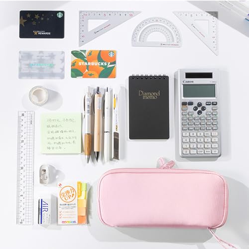 Image of Rolin Roly Multi-function Pencil Case Pencil Box Large Capacity Pen Case Holder for Women Pen Bag Organizer with Zipper (pink)