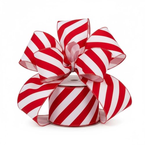 Red & White Striped Ribbon - 4" x 10 Yards, Election Day