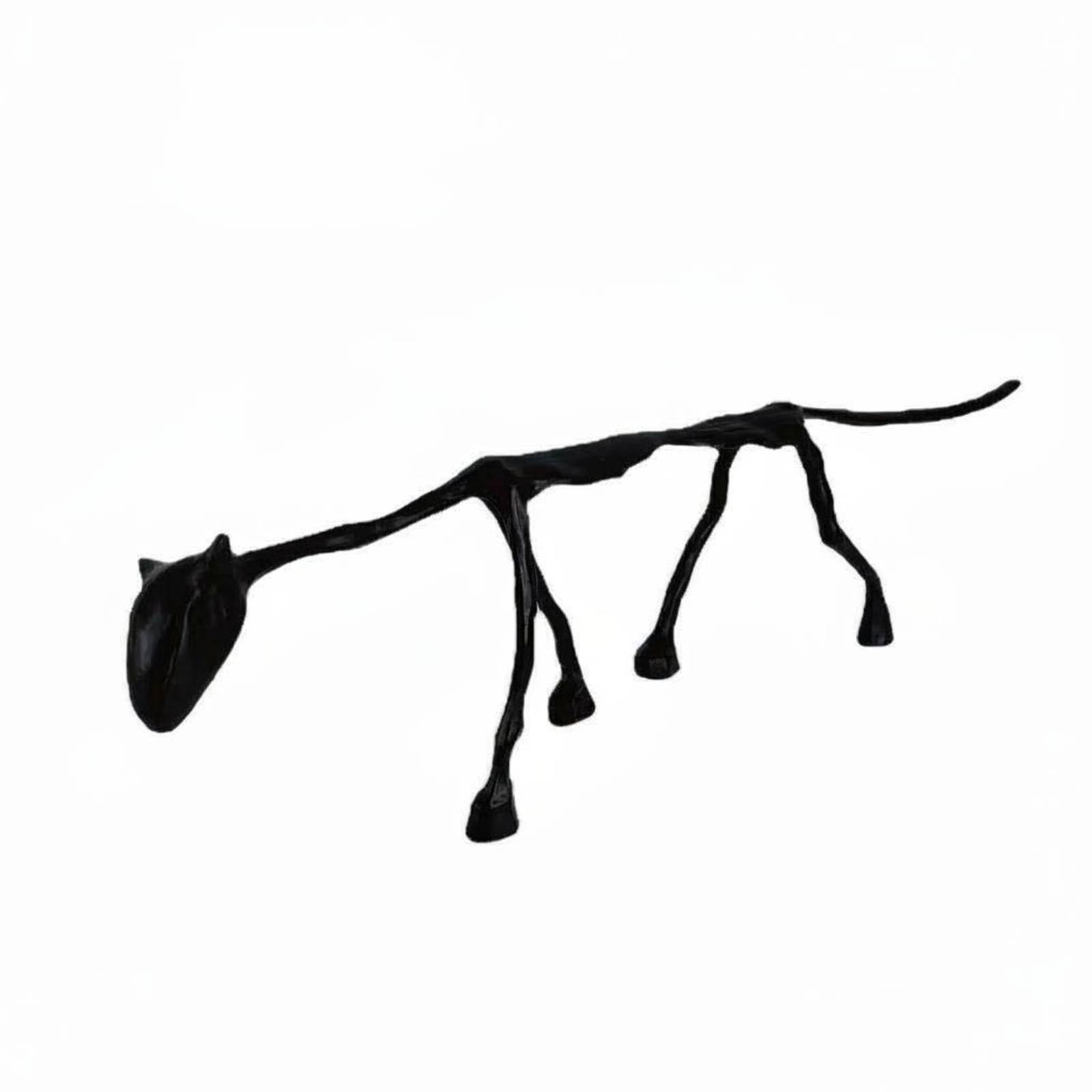 Scultura Cane in Metallo Design Artistico Statua da Tavolo Verniciato a Fuoco Decorazione Casa per Soggiorno, Studio