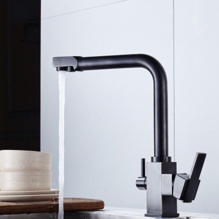 Genérico Grifo de baño para Lavabo, Cascada, Mezclador Monomando, Pistola de Agua fría y Caliente, Color Gris