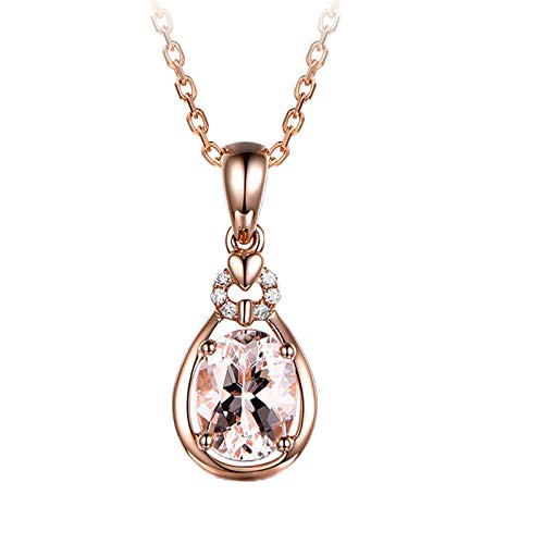 Colliers en or rose pour femme 18 carats anti-ternissement morganite