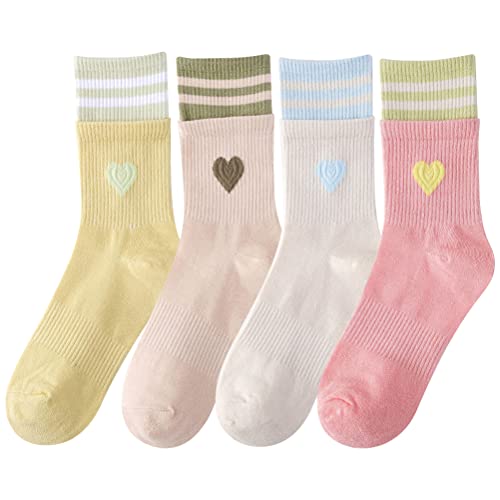 Image of IIG Women's Fashion Cute Cotton Socks Novelty Funny Above Ankle Crew Socks Holiday Gifts for Women 4 /5 Pairs