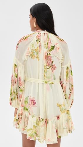 Women's Ruffle Mini Dress with Tie Up Belt3