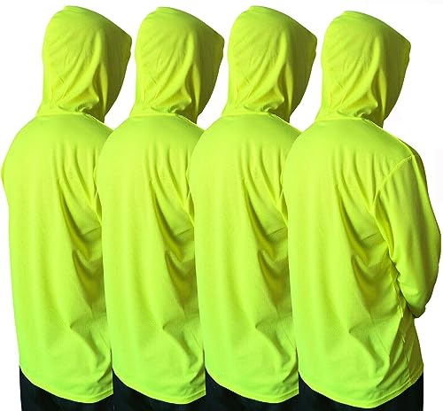 NY GOLDEN FASHION Mulit Color 05 Camisa Deportiva para Hombre, 4 Unidades, Amarillo neón, Small