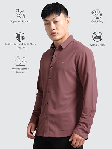 Image of STELLERS Men's Premium Full Sleeve Shirt | Feather Touch Feel| Regular Fit| Odour Resistant| Anti-Static| Wrinkle Free| Quick Dry | Stretchable| Lightweight| Sweat-Proof