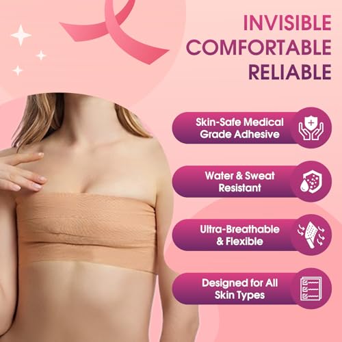 Easy Remove Boob Tape Kit -Invisible Boobtape for Women Large Breast Lift with Breathable Bra Tape, Covers, Petals and Glycerin4