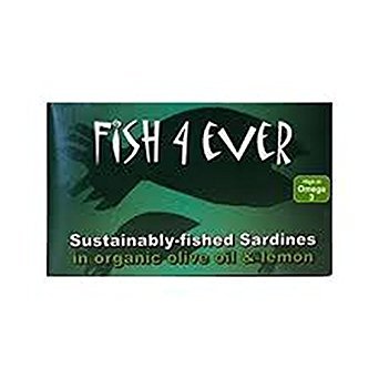 Fish 4 Ever MSC Whole Sardines in Organic Olive Oil and Lemon 120g (Pack of 10)