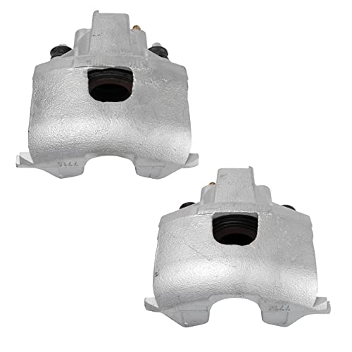 Image of TRQ Front Brake Caliper Set Zinc Coated Hardware Compatible with 1993-2004 Chrysler Concorde 1993-2004 Dodge Intrepid 1993-1997 Eagle Vision 1996-2000 Plymouth Grand Voyager