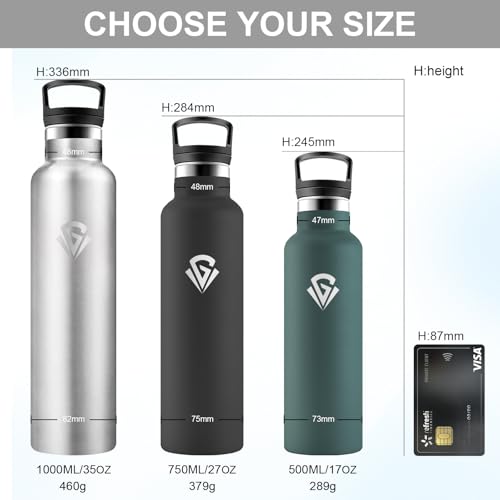 Japoria Bottiglia Termica 1L, Borraccia In Acciaio Inossidabile Con Cannuccia E Filtro, Senza Bpa, Borracce Per Sport, Viaggio, Campeggio, Uffici - 5