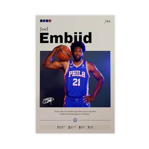 CXGFEFFG Joel Embiid Basketball Poster Canvas Poster Bedroom Decor Gift 08x12inch(20x30cm)