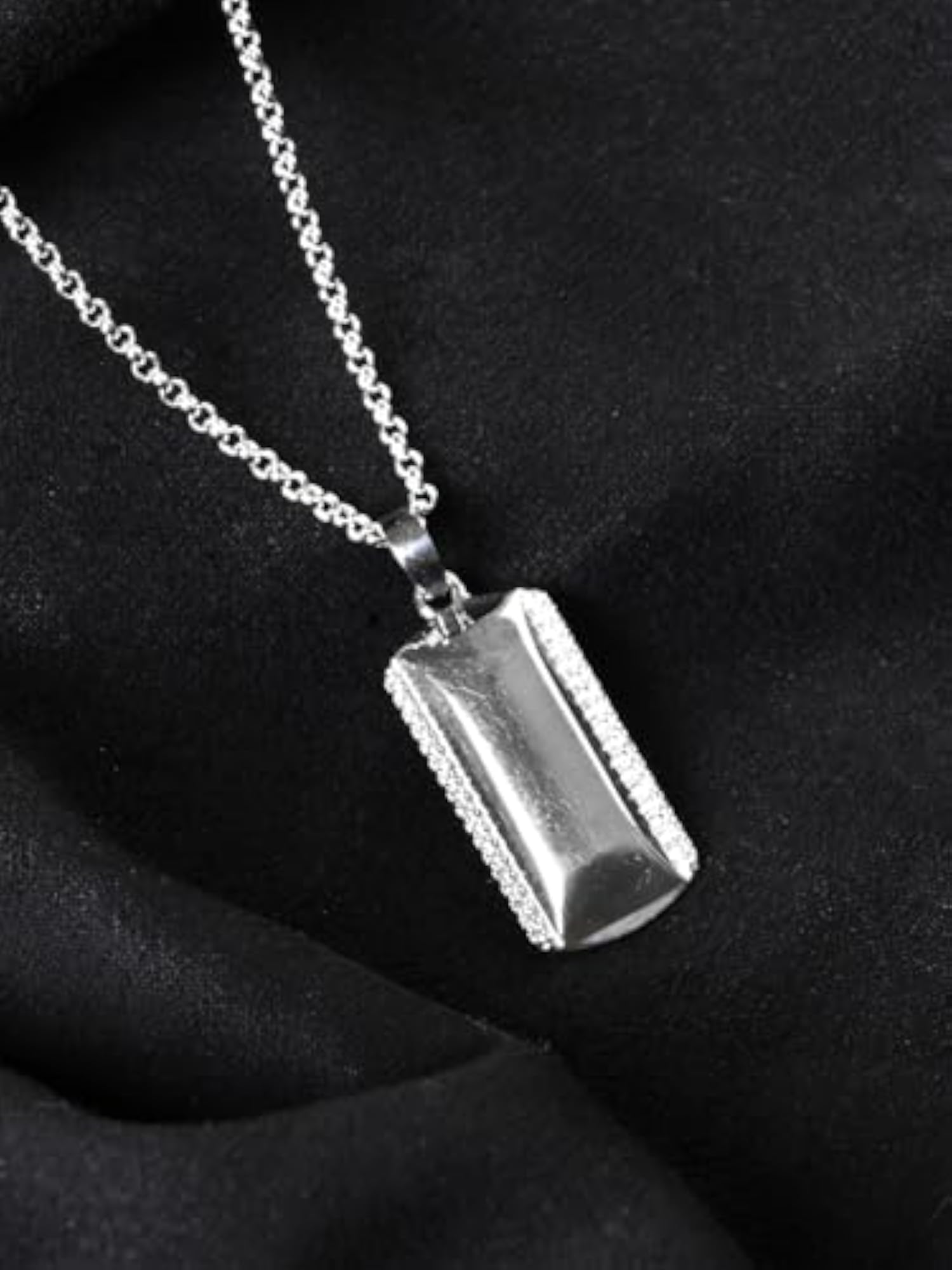 Men's Pure 925 Sterling Silver Otto Pendant Necklace, Platinum Plated