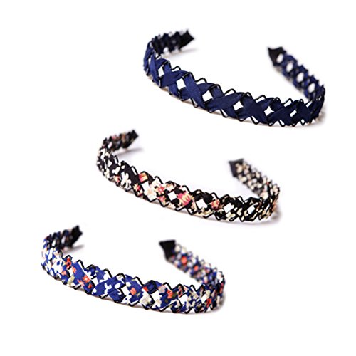 Metal Headband Hard Hair Hoop Hollow Woven Hair Band, 3pcs