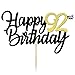 Happy 92nd Birthday Cake Toppers Glitter 92nd Anniversary Cake Topper 92 Years Loved Bday Decorations 92 Gold Birthday Cake Decorations Ninety-two Party Supplies for Women Men(Black Gold)