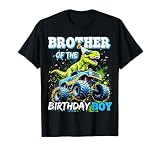 Brother of the Birthday Boy Monster Truck Dinosaur Party T-Shirt