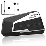 Motorcycle Helmet Bluetooth Headset, 800m 4 Riders IP67 Waterproof Motorbike Helmet Intercom Communi