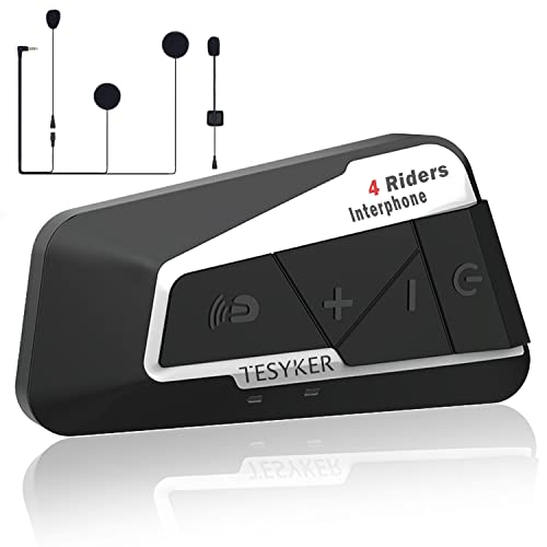 Motorcycle Helmet Bluetooth Headset, 800M 4 Riders Ip67 Waterproof Motorbike Helmet Intercom Communication System For Atvs/Dirt Bikes/Off-Road, Helmet Bluetooth Headsets With Gps, Fm Radio, Mp3 Player #TOP6