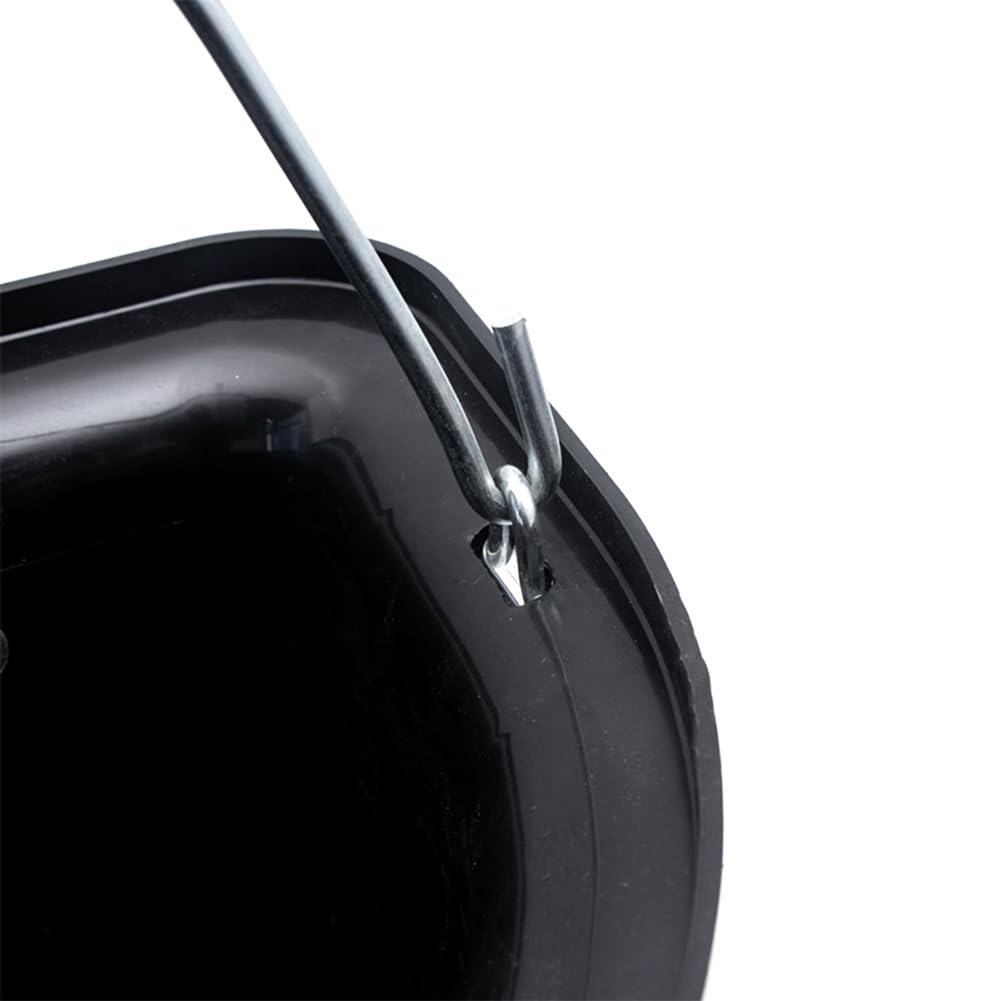 1 cubo plano de plástico para alimentos para animales con de metal, color negro