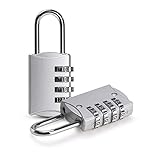 Combination Padlocks, 4 Digit Security Padlock, [2 Pack] Combination Lock for School Gym Suitcase Luggage