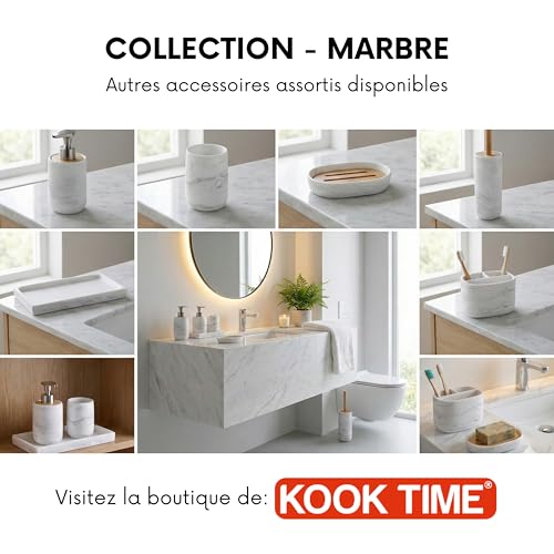 Porte-savon et distributeur salle de bain design marbre blanc - 8