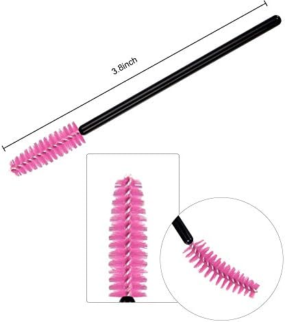 200Pcs Disposable Eyelash Brushes, MORGLES Disposable Mascara Wands Eye Lash Applicator Eyebrow Brush Makeup Kit(Pink&Purple)