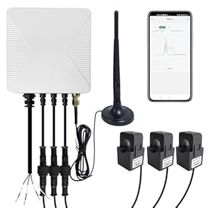 Wifi 3-Phase Clamp Meter, Smart Home Energy Monitor with 3 200A Circuit Level Sensors | Real Time Electricity Monitor/Meter