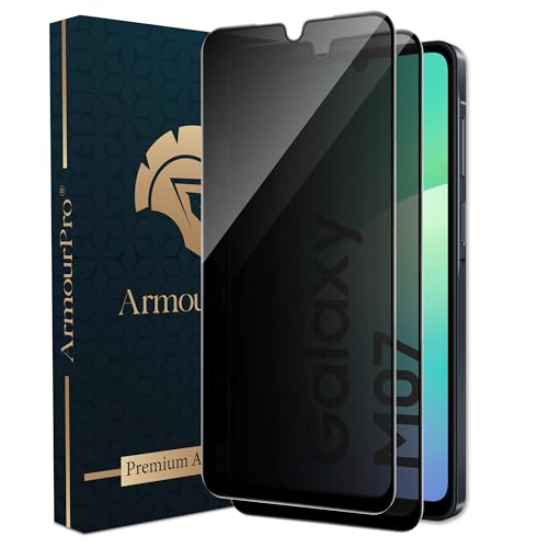 Image of ArmourPro Anti-Spy Privacy Tempered Glass for Samsung Galaxy M07 / A07 / F07 / M17e and Galaxy F70e - Anti Peeping Screen Protector, Edge to Edge Full Coverage, 9H Hardness, Easy Installation Kit | Pack of 2