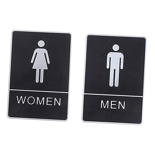 Plaque signalétique toilettes autocollante sans trou ni trace pour portes et murs