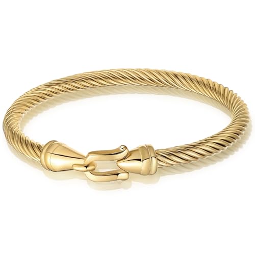 Stainless Steel Twisted Cuff Bracelet for Women