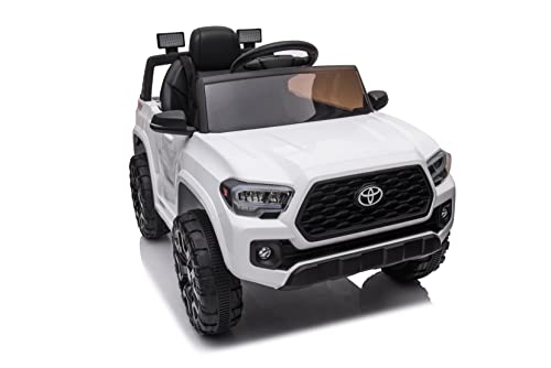 Track Seven Kids Ride On Car with Remote Control,12V Battery Powered Electric Car for Kids, Compatible for Toyota Tacoma Kids' Electric Vehicles with AUX/FM/USB